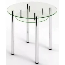 Glass dining table D-12-3 with tempered glass and chrome legs